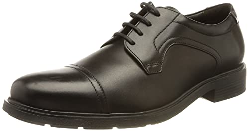 Geox U Dublin, Scarpe Stringate Derby Uomo, Nero, 44 EU