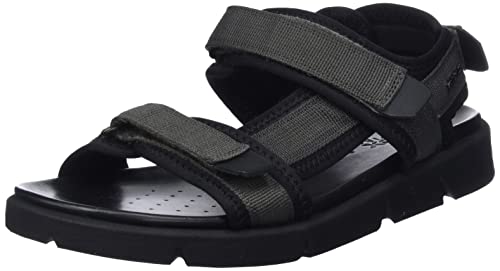 Geox Uomo U Xand 2S J Sandali Uomo, Grigio/Nero (Grey/Black), 42 EU
