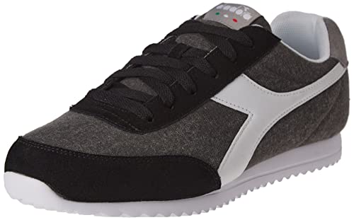 Diadora JOG LIGHT C, Sneakers Unisex - Adulto, Nero/Bianco/Giallo (Topo), 41 EU