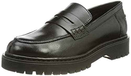 Geox D Bleyze B, Mocassini Donna, Nero (Black Leather), 36 EU