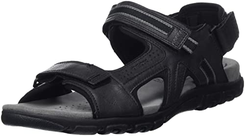 Geox Uomo Sandal Strada C, Sandali Uomo, Nero (Black), 47 EU
