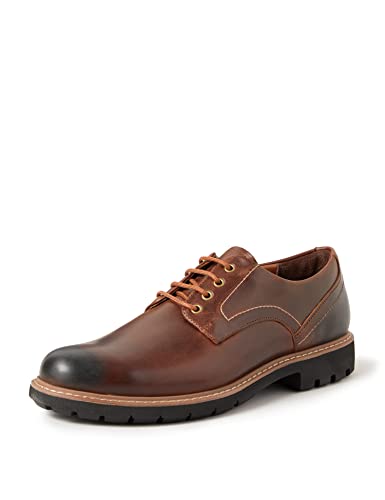 Clarks Batcombe Hall Scarpe Stringate Derby Uomo, Marrone (Dark Tan Leather), 44 EU