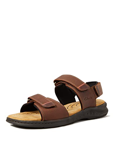 Clarks Hapsford Creek, Sandali da Pescatore Uomo, Pelle Marrone Tumbled, 42 EU