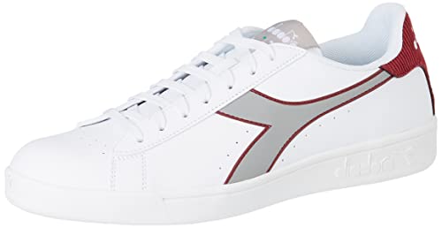 Diadora TORNEO FLEECE, Sneakers Unisex - Adulto, Bianco/Rosso, 43 EU