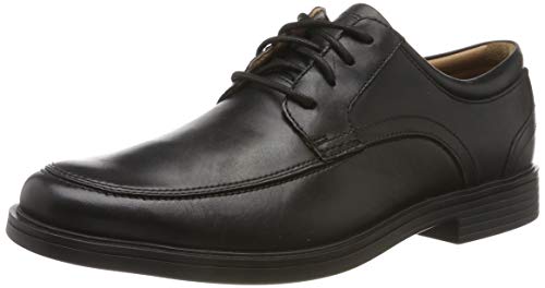 Clarks Un Aldric Park, Scarpe Stringate Derby Uomo, Nero (Black Leather), 44 EU