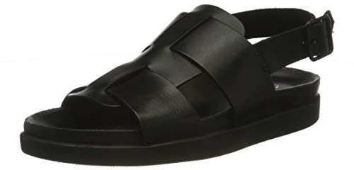 Clarks Sunder Strap, Sandali Uomo, Pelle Nera, 42 EU