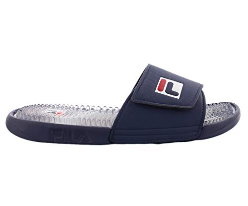 Fila Men's Massaggio Slippers Casual Sandals, Navy, Rubber, 8 M