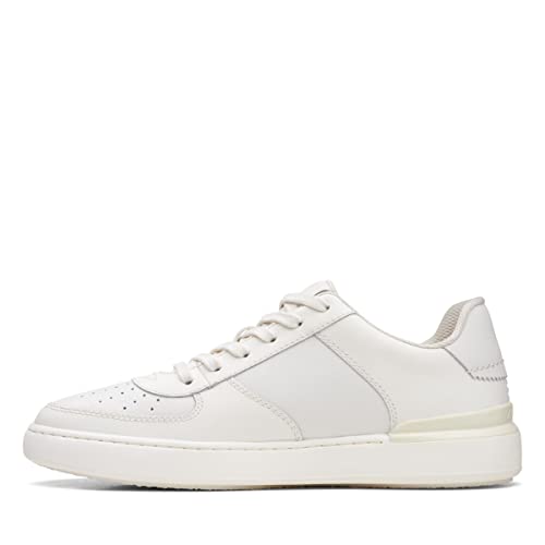 Clarks Courtlite Tie, Scarpe da Ginnastica Uomo, Pelle Bianca, 46 EU
