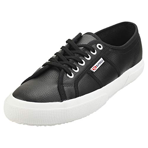 SUPERGA 2750 TUMBLED LEATHER, Sneaker, Unisex - Adulto, Nero (Black 999), 39 EU