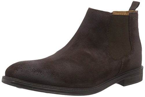 Clarks Chilver Top, Stivaletti a gamba corta mod. Chelsea, imbottitura leggera uomo, Marrone (Marrone (Dark Brown Suede)), 41.5