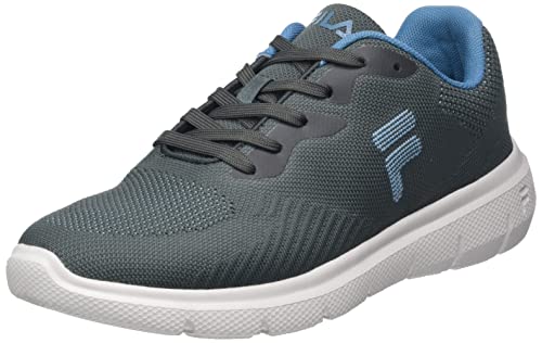 Fila FLEXX, Scarpe da Corsa Uomo, Grigio/Blu (Dark Shadow-Adriatic Blue), 44 EU
