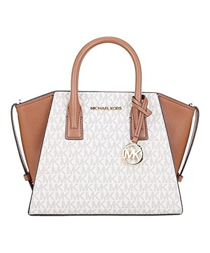 Michael Kors Avril - Borsa a tracolla con zip piccola in PVC vaniglia, PVC vaniglia.