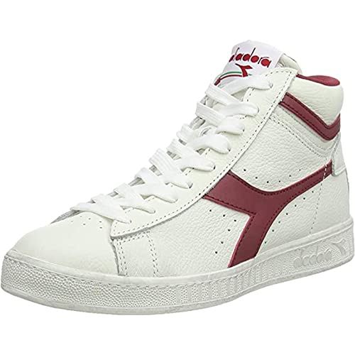 Diadora Game L High Waxed, Scarpe da Ginnastica Unisex-Adulto, White Red U, 43 EU