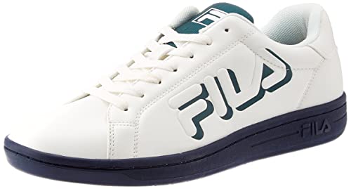 Fila CROSSCOURT 2 NT LOGO LOW, Scarpe da ginnastica, Uomo, Bianco (White-Deep Teal-Fila Navy), 42 EU