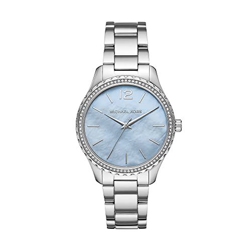 Michael Kors LAYTON Orologio da Donna, Misura Cassa 38 mm, Movimento a Tre Lancette, Blu