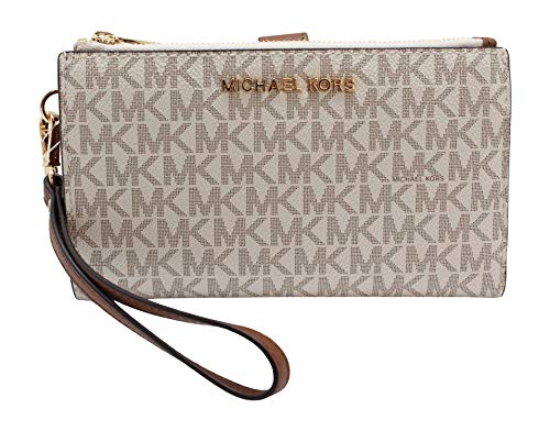 Michael Kors Jet Set Travel, Portafoglio da viaggio con cinturino da polso e doppia cerniera da donna, Large