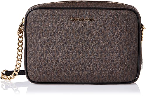 Michael Kors LG EW Crossbody, Borsa Donna, Brown,Blk, Unica